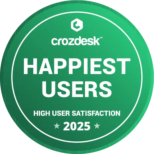 Crozdesk Happiest Users badge